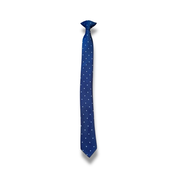 J.Crew Kid’s Star Print Blue Clip On Tie Boys Schoolwear Classic Accessory - Picture 1 of 4